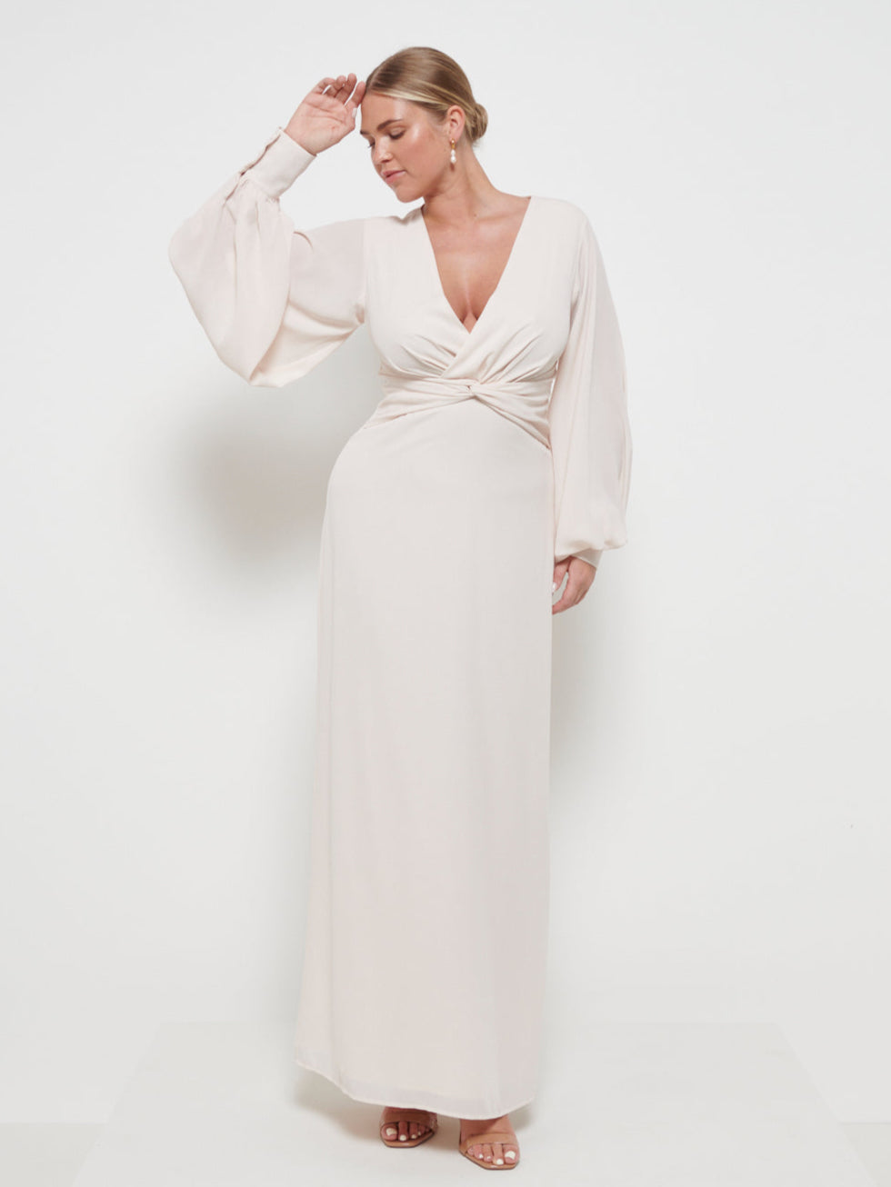 Nellie Knot Maxi Bridesmaid Dress - Champagne