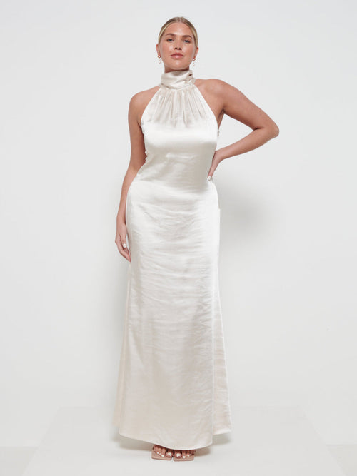 Odelle Maxi Bridesmaid Dress - Matte Champagne