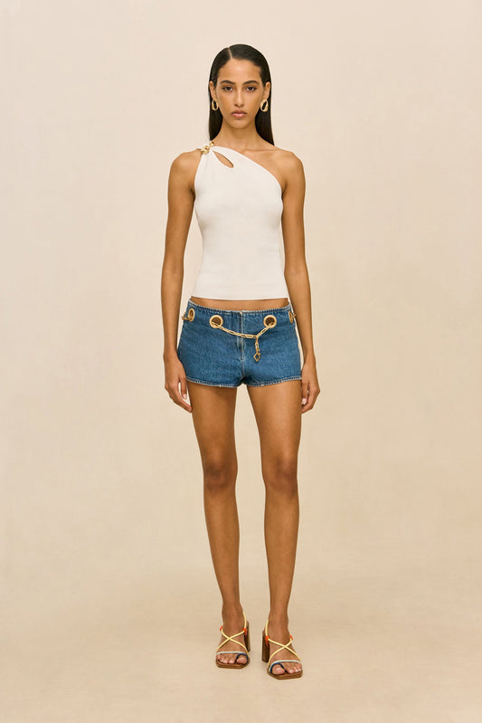 BABA SHORT - MEDIUM WASH BLUE