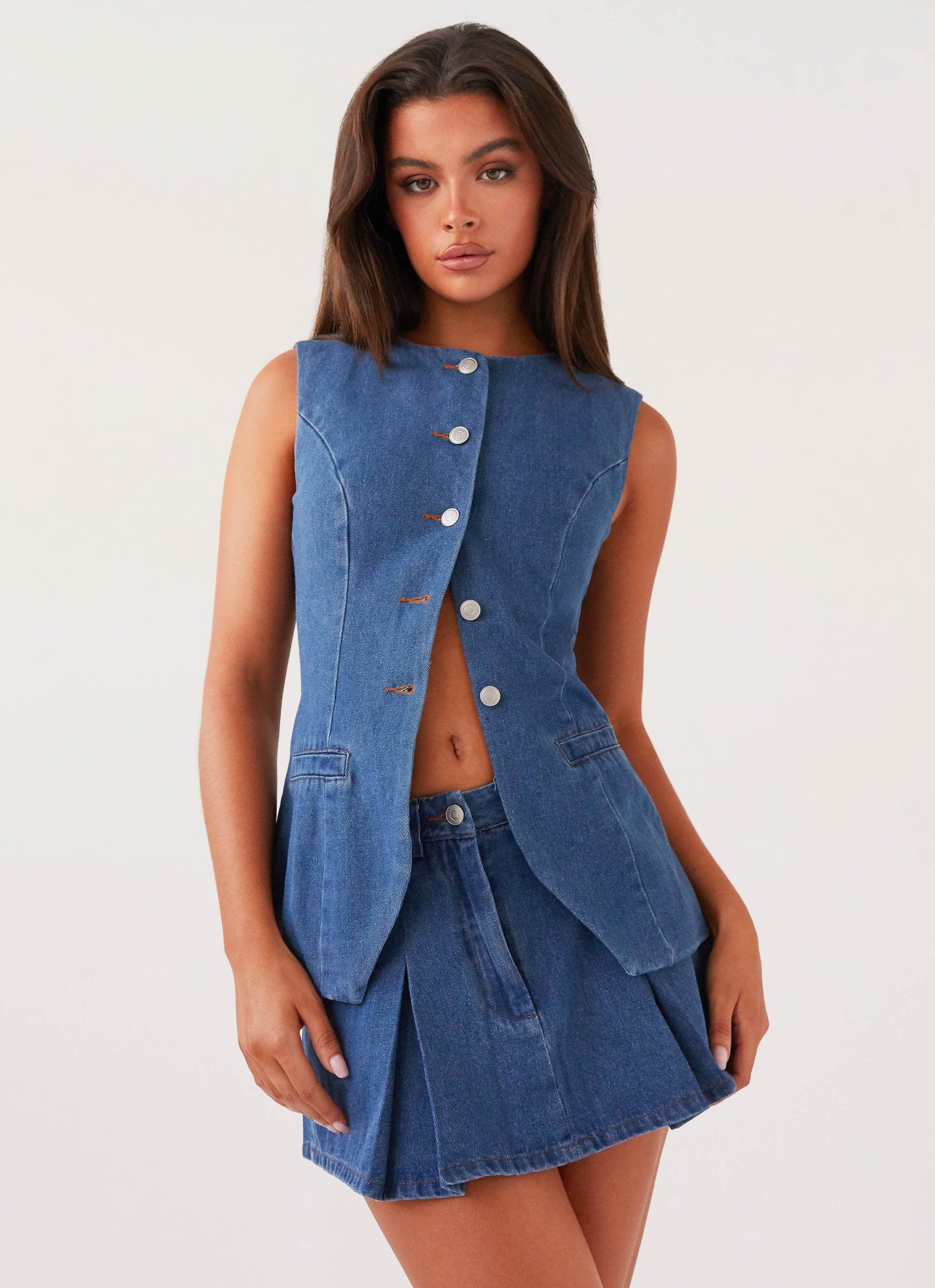 Ashlyn Denim Mini Skirt - Indigo