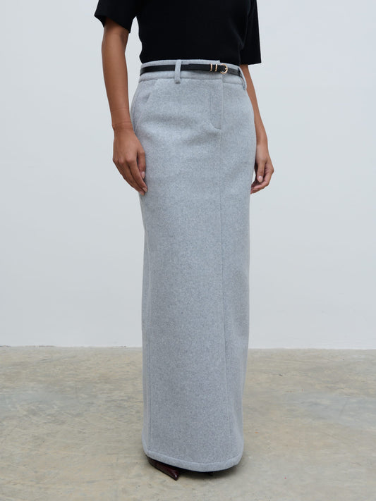 Rudy Tailored Skirt - Grey Marl