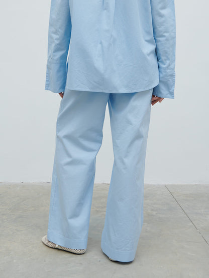 Ryleigh Cotton Trousers - Light Blue