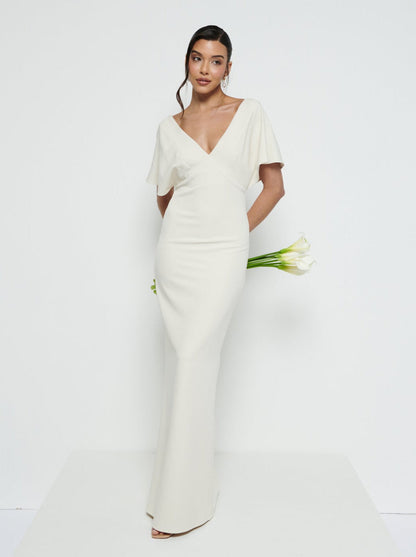 Sadie Crepe Maxi Bridesmaid Dress - Champagne