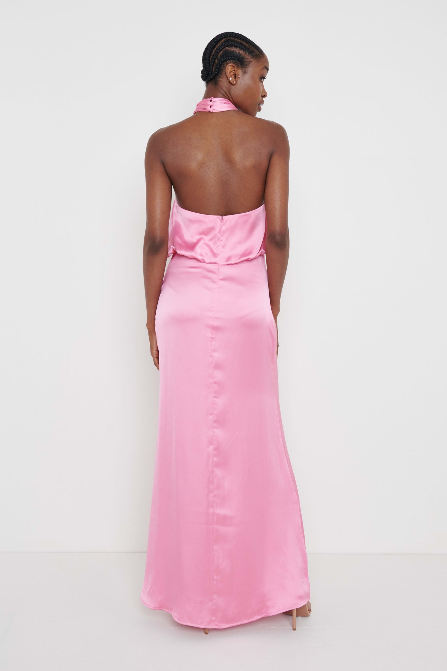 Sammie Knot Halter Neck Maxi Dress - Pink