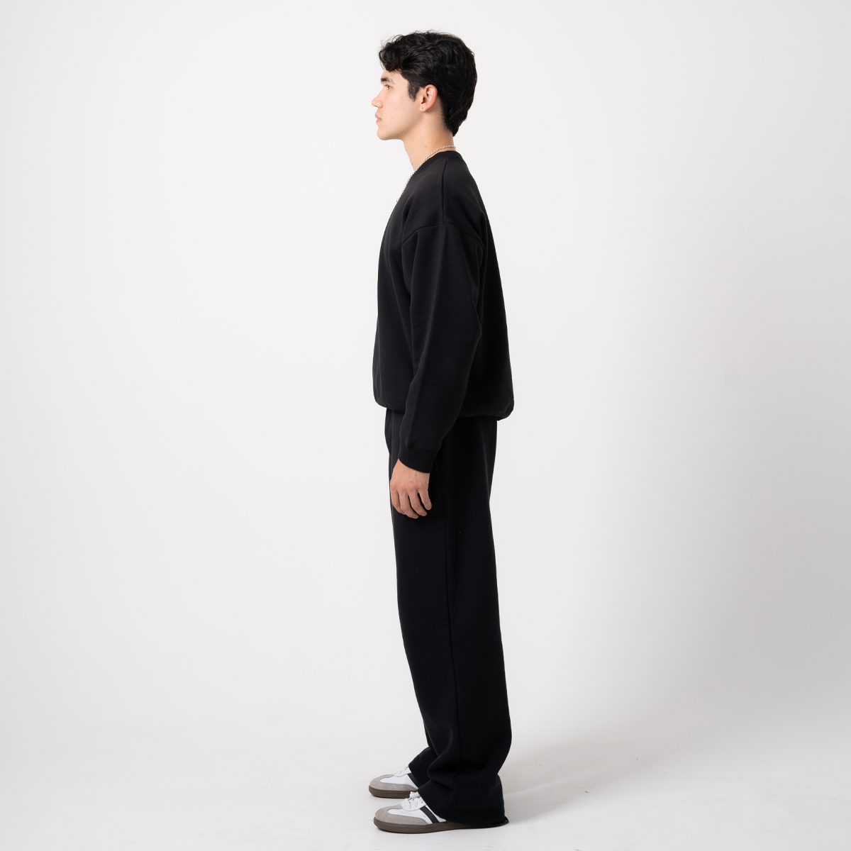 350 GSM 'Black' Fleece Crewneck