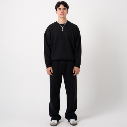 350 GSM 'Black' Fleece Crewneck