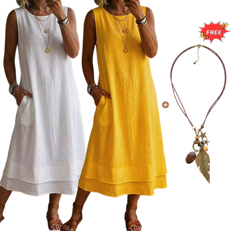 👗☀️Women's Summer Sleeveless Tiered Dress - Effortless & Breezy Style🔥
