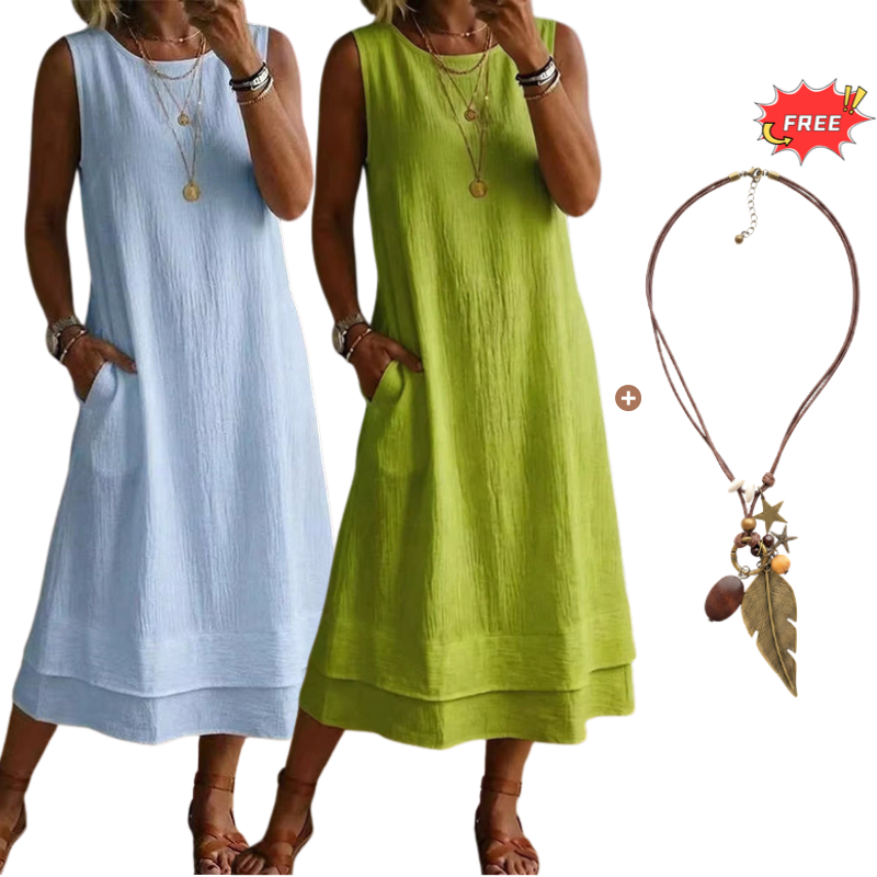👗☀️Women's Summer Sleeveless Tiered Dress - Effortless & Breezy Style🔥