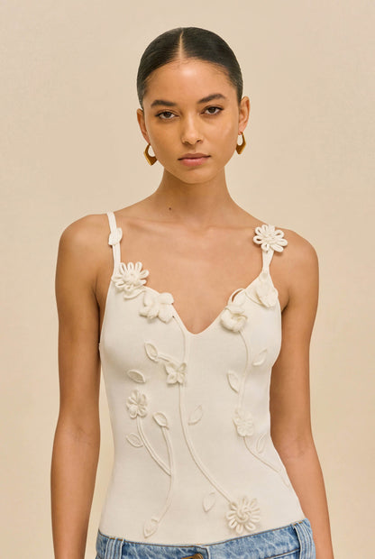 EMILIANA KNIT TOP - OFF WHITE