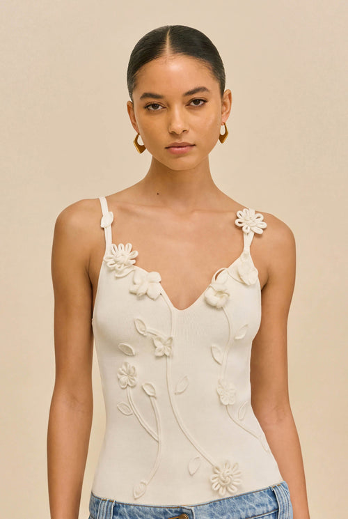 EMILIANA KNIT TOP - OFF WHITE