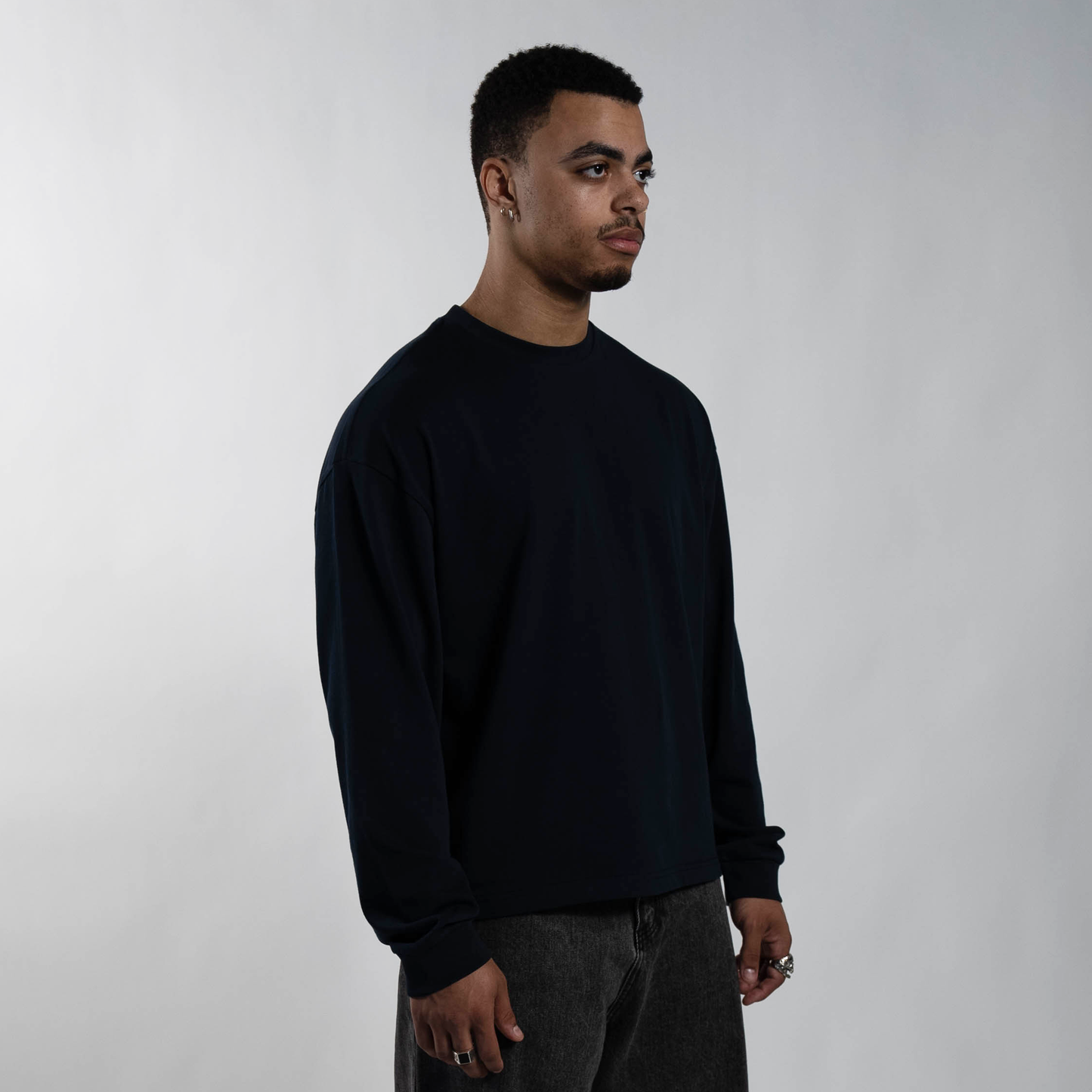 300 GSM 'Dark Navy' Long Sleeve Tee