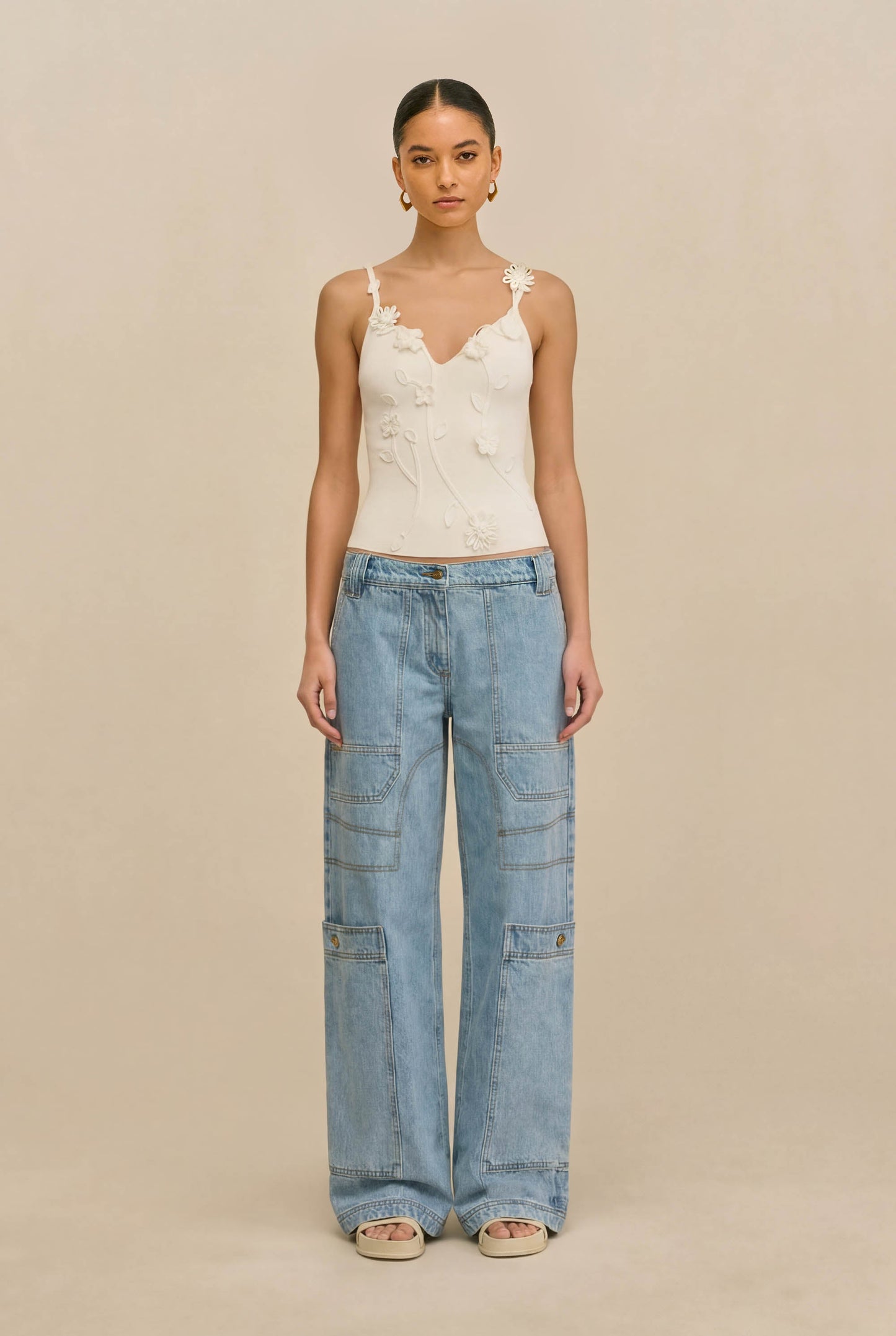 EMILIANA KNIT TOP - OFF WHITE