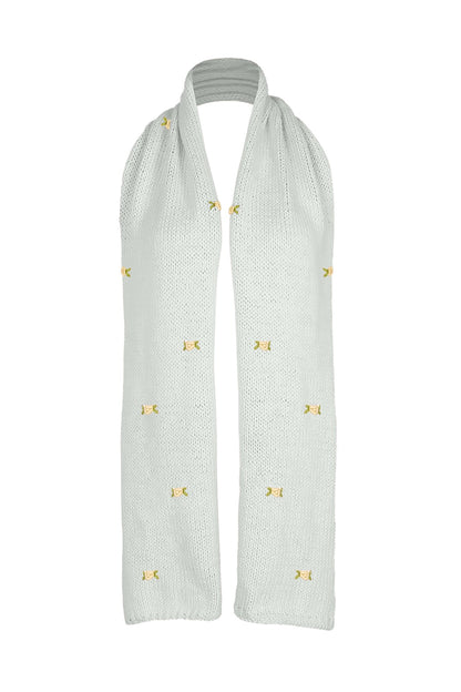 WINTER BLOOM YELLOW ROSE Cotton Scarf
