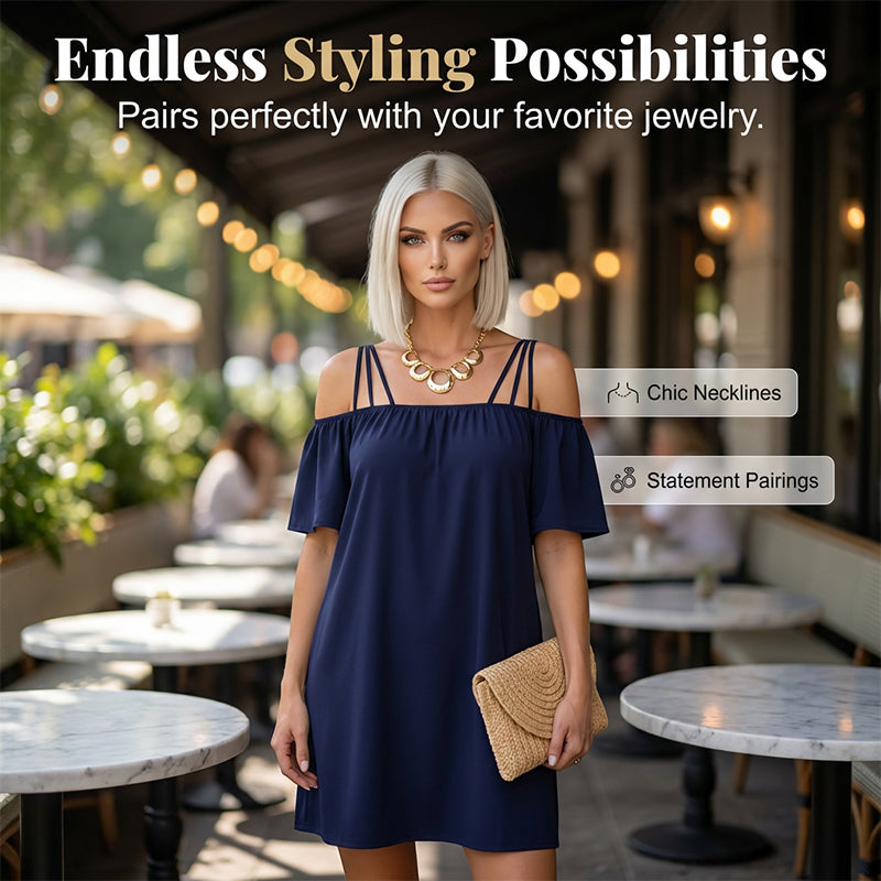 👗 Women's Elegant Solid Color Mini Dress