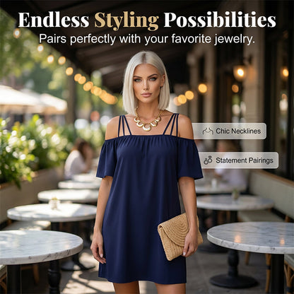 👗 Women's Elegant Solid Color Mini Dress