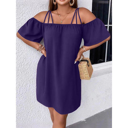 👗 Women's Elegant Solid Color Mini Dress