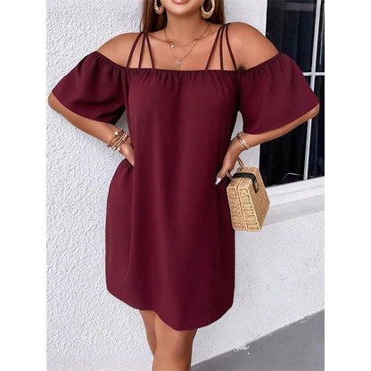 👗 Women's Elegant Solid Color Mini Dress