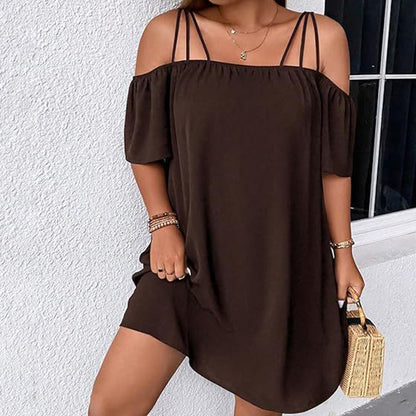 👗 Women's Elegant Solid Color Mini Dress
