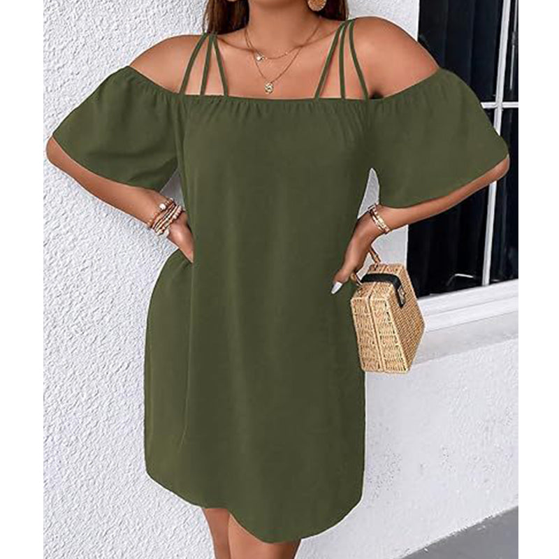 👗 Women's Elegant Solid Color Mini Dress