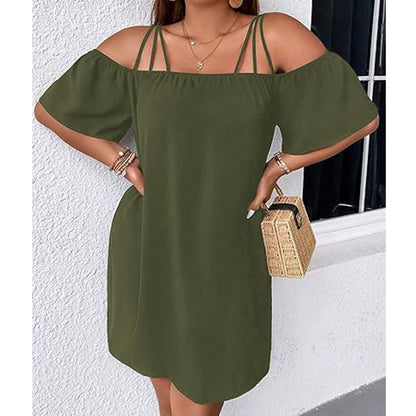 👗 Women's Elegant Solid Color Mini Dress