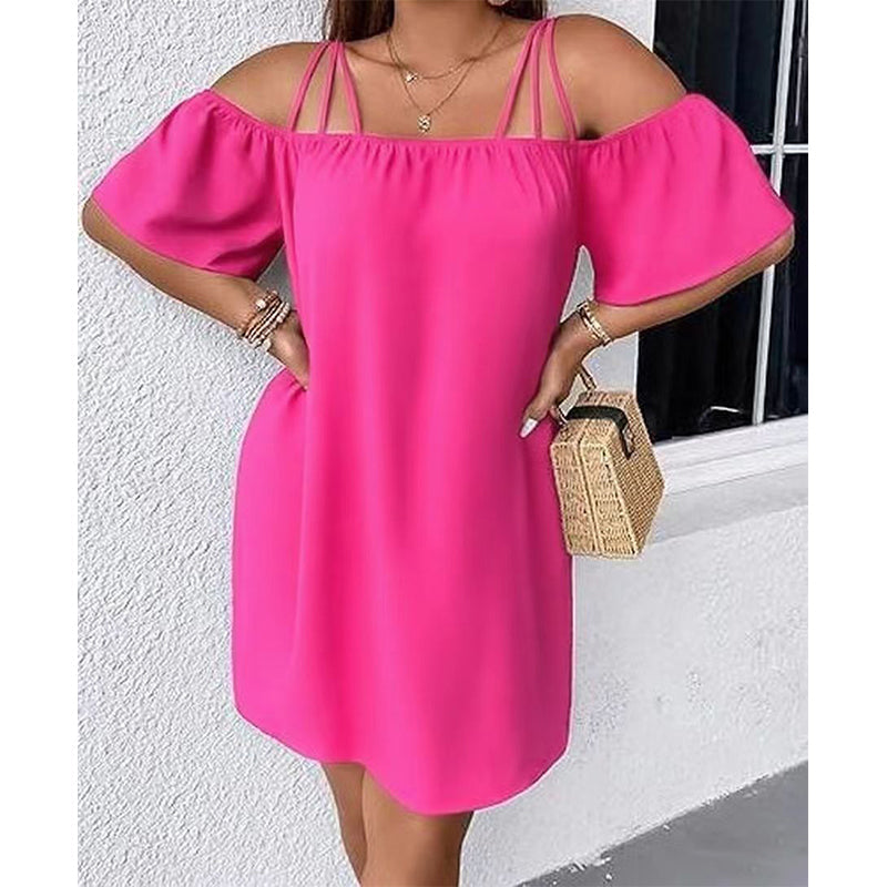 👗 Women's Elegant Solid Color Mini Dress
