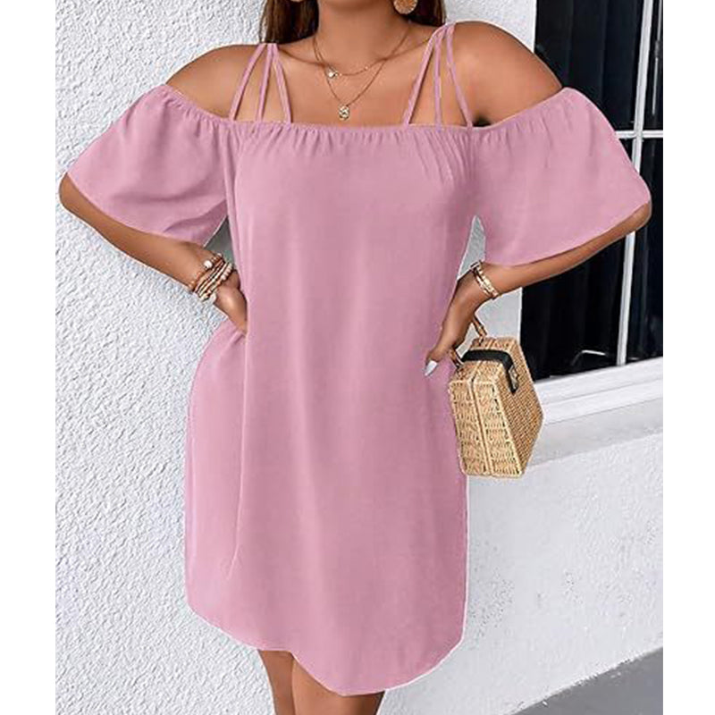 👗 Women's Elegant Solid Color Mini Dress
