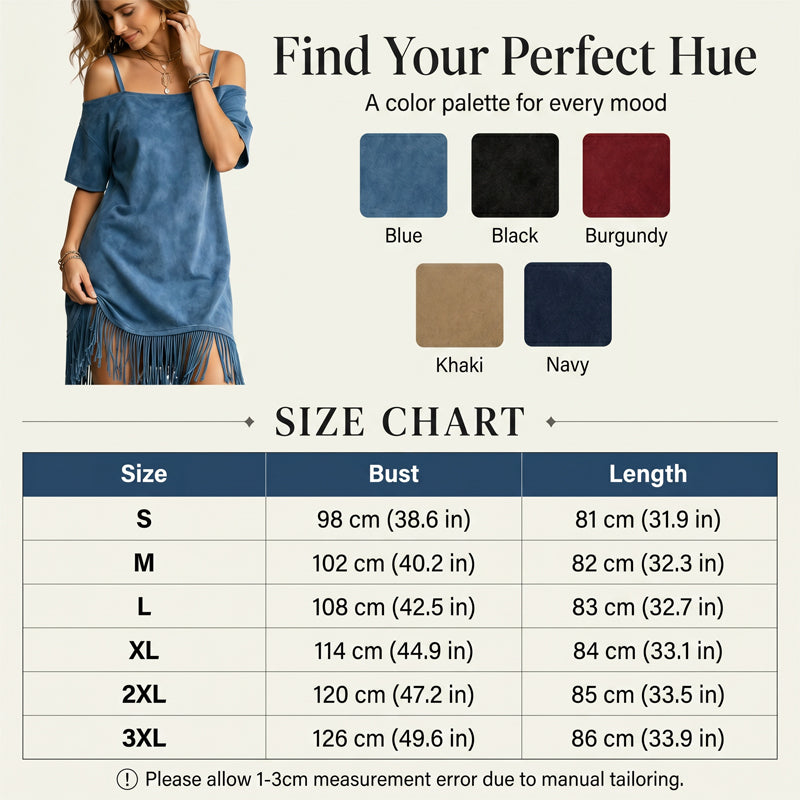 ⌛Limited-Time Offer-Women's Off-Shoulder Strap Fringe Dress