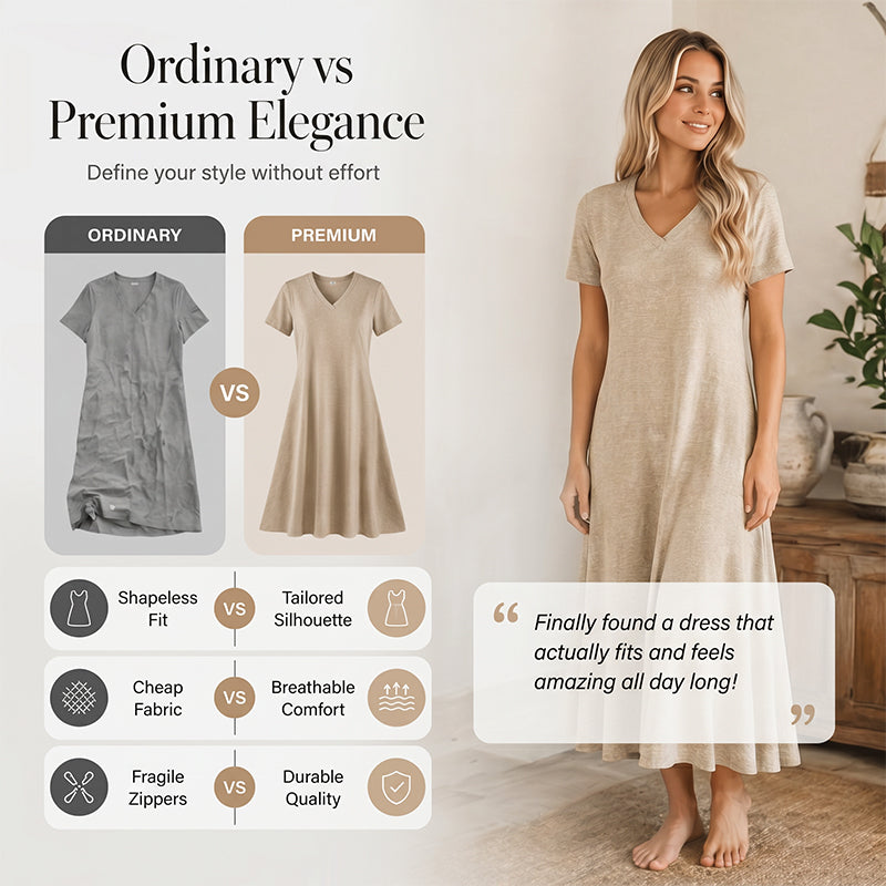 ⌛Limited-Time Offer-Women's Short Sleeve V-Neck Maxi Dress