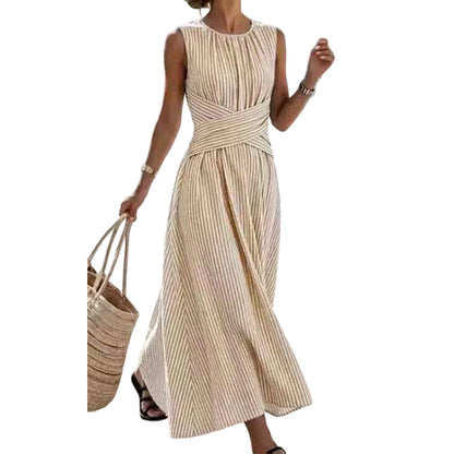 ⏳Limited-time 50% off⏰Women Casual Striped Maxi Dress Sleeveless🎀👗