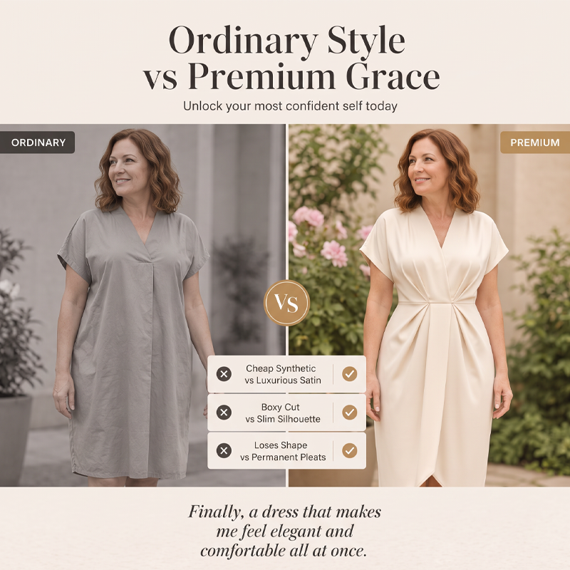 Women's Elegant V-Neck Ruched Dress