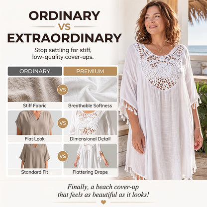 ⌛50% Off on the Last Day-Women's Crochet Patchwork Beach Cover Up with Tassel