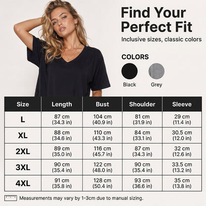 🌿 Relaxed-Fit V-Neck Dress with T-Shirt Comfort – Perfect for Casual Outings