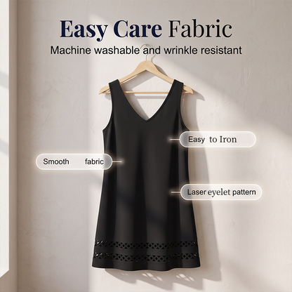 Trending Now🔥Sleeveless Eyelet Hem Dress – Versatile V-Neck Style
