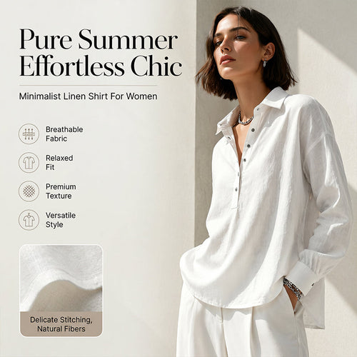 Women's Casual Loose Half-Button Shirt