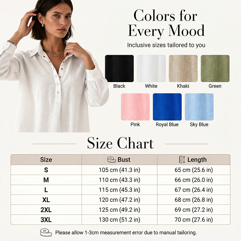 Women's Casual Loose Half-Button Shirt