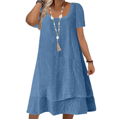 Women's Casual Loose Fit Short Sleeve Dress