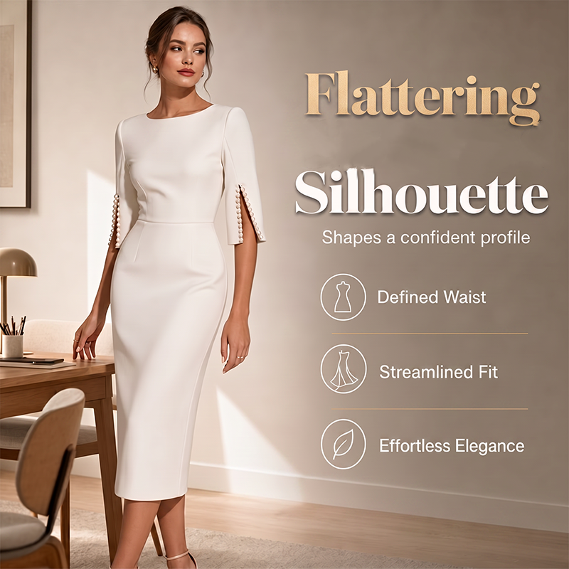 Women's Slim-Fit Crew-Neck Dress