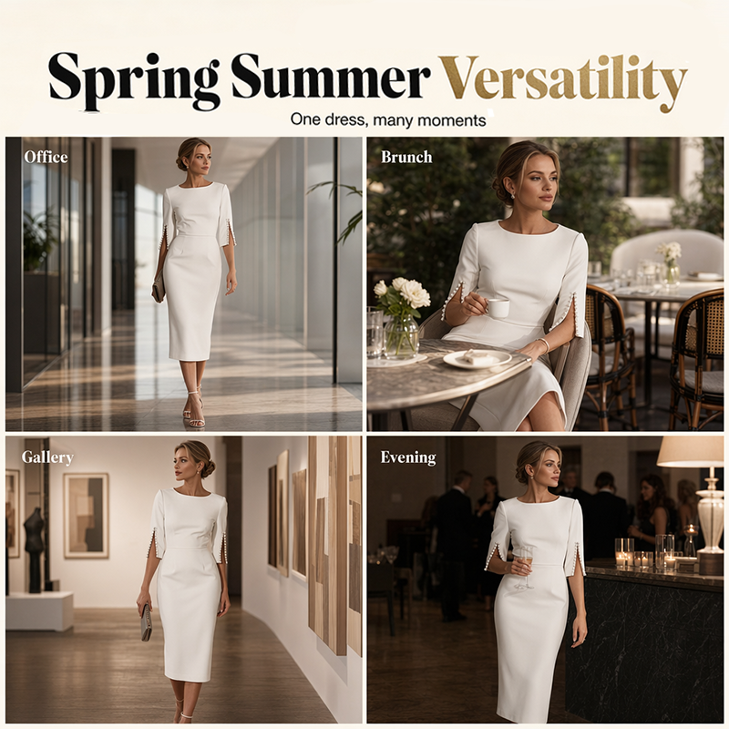 Women's Slim-Fit Crew-Neck Dress