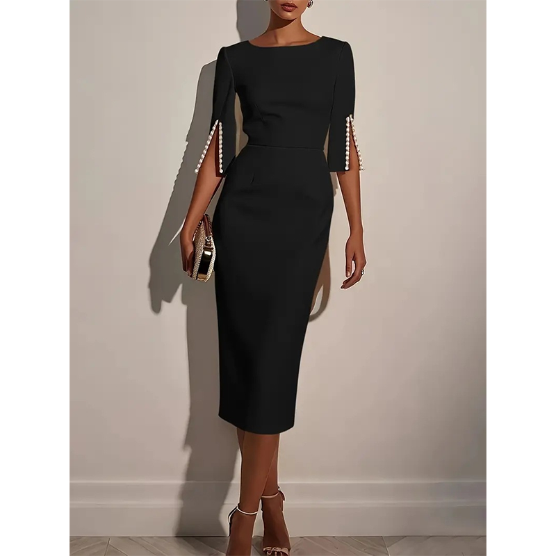Women's Slim-Fit Crew-Neck Dress