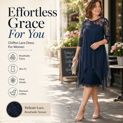 Lace Overlay High-Low Dress – Elegant & Soft Fabric Finish