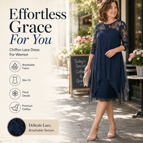 Lace Overlay High-Low Dress – Elegant & Soft Fabric Finish