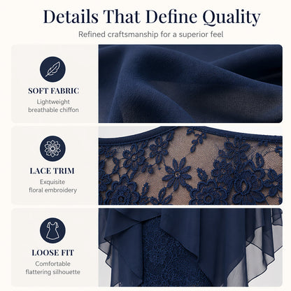 Lace Overlay High-Low Dress – Elegant & Soft Fabric Finish
