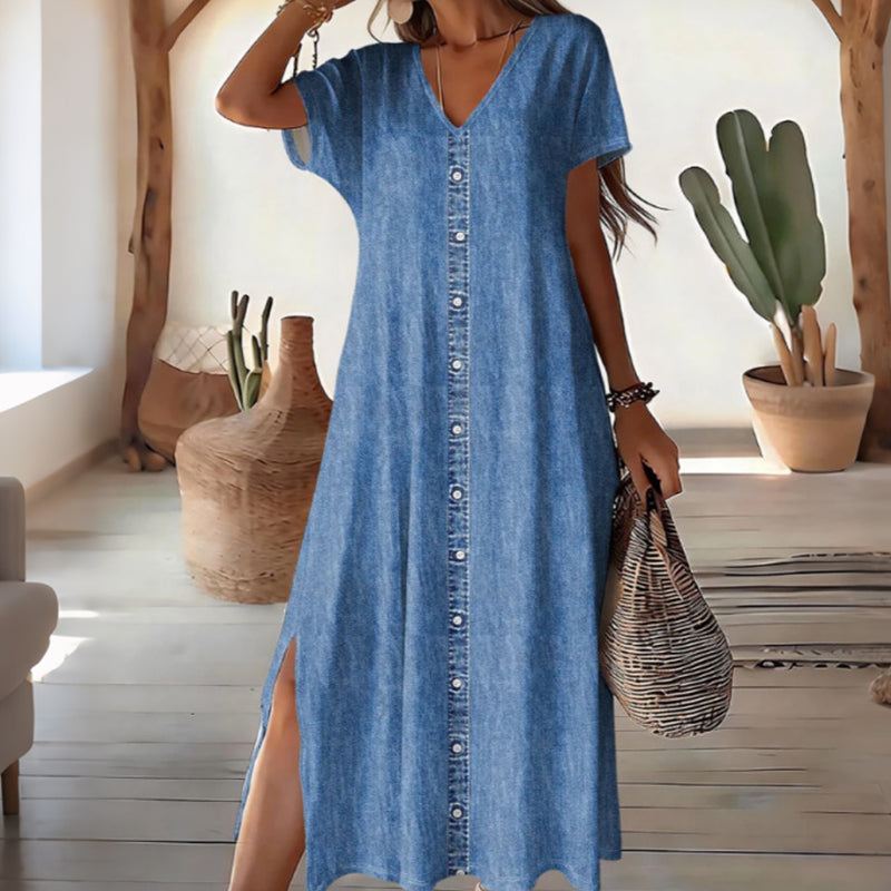 Women's Summer Casual Button-Front Dress