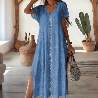 Women's Summer Casual Button-Front Dress